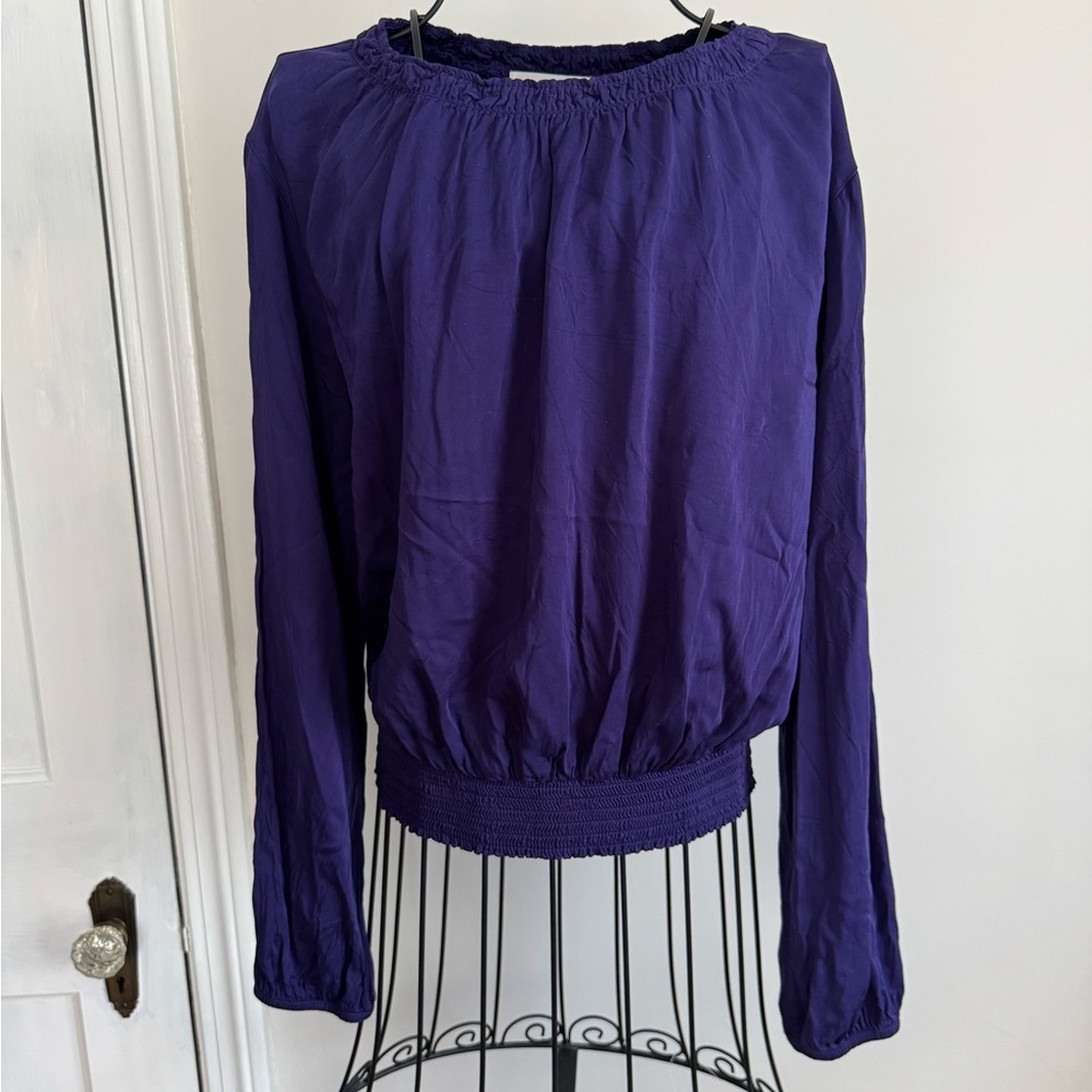 Silky Anthropologie Cloth & Stone Deep Purple Blouse